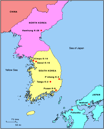 Map of Korea c.1950
